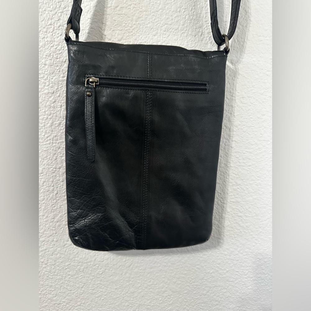 Black Leather Crossbody Bag - Picture 4 of 5